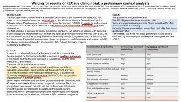 Waiting for results of RECage clinical trial: a preliminary context analysis