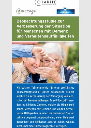 Flyer on RECage Project in German used by Charite